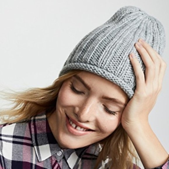 Free People Accessories - NWT FREE PEOPLE Rory Rib Beanie Grey #S06